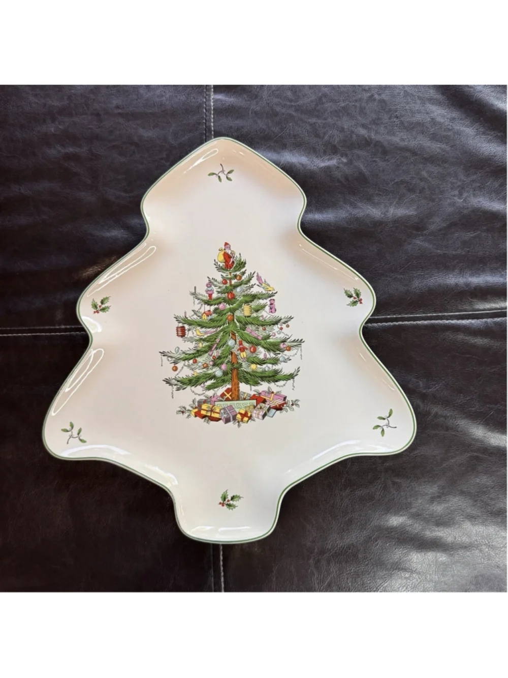 New Spode Christmas Tree Shaped Platter 14”